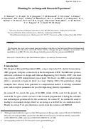 Cover page: Planning for an Integrated Research Experiment