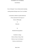 Cover page: Novice Principals’ Views of Instructional Leadership and Organizational Improvement: Two Case Studies