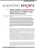 Cover page: Single-cell RNA-seq reveals distinct injury responses in different types of DRG sensory neurons