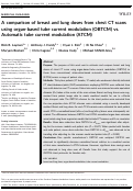 Cover page: A comparison of breast and lung doses from chest CT scans using organ‐based tube current modulation (OBTCM) vs. Automatic tube current modulation (ATCM)