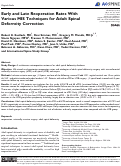 Cover page: Early and Late Reoperation Rates With Various MIS Techniques for Adult Spinal Deformity Correction