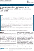 Cover page: Characterization of the SAM domain of the PKD-related protein ANKS6 and its interaction with ANKS3