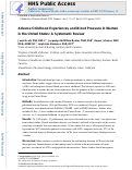 Cover page: Adverse Childhood Experiences and Blood Pressure in Women in the United States: A Systematic Review