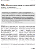 Cover page: Distinct neurocognitive bases for social trait judgments of faces in autism spectrum disorder