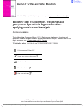 Cover page: Exploring peer relationships, friendships and group work dynamics in higher education: applying social network analysis