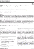 Cover page: HPV Vaccine Misperceptions Among Hispanics/Latinos in Southern California