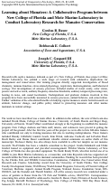 Cover page: Learning about Manatees: A Collaborative Program between New College of Florida and Mote Marine Laboratory to Conduct Laboratory Research for Manatee Conservation