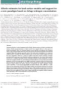 Cover page: Albedo estimates for land surface models and support for a new paradigm based on foliage nitrogen concentration