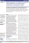 Cover page: Ipilimumab plus nivolumab for patients with metastatic uveal melanoma: a multicenter, retrospective study