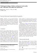 Cover page: Tribological testing of sliders on discrete track media and verification with numerical predictions