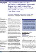 Cover page: Couples-based approach to HIV prevention for transgender women and their partners: study protocol for a randomised controlled trial testing the efficacy of the ‘It Takes Two’ intervention