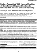 Cover page: Factors Associated With Humeral Avulsion of Glenohumeral Ligament Lesions in Patients With Anterior Shoulder Instability: An Analysis of the MOON Shoulder Instability Cohort.