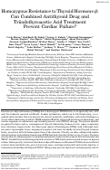 Cover page: Homozygous Resistance to Thyroid Hormone β: Can combined anti-thyroid drug and triiodothyroacetic acid treatment prevent cardiac failure?