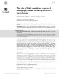 Cover page: The role of high-resolution computed tomography in the follow-up of diffuse lung disease