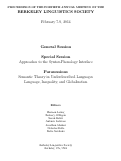 Cover page: Micro-Variation within Bizkaiera Basque: Evidence from RCs