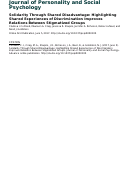 Cover page: Solidarity Through Shared Disadvantage: Highlighting Shared Experiences of Discrimination Improves Relations Between Stigmatized Groups