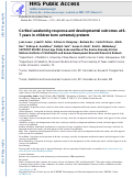 Cover page: Cortisol awakening response and developmental outcomes at 6–7 years in children born extremely preterm