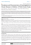 Cover page: Prevalence and Characteristics of Cytomegalovirus Ocular Disease in Children: A Multi-Center Study