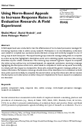 Cover page: Using Norm–Based Appeals to Increase Response Rates in Evaluation Research