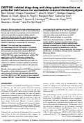 Cover page: OATP1B1-related drug–drug and drug–gene interactions as potential risk factors for cerivastatin-induced rhabdomyolysis