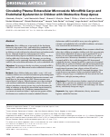 Cover page: Circulating Plasma Extracellular Microvesicle MicroRNA Cargo and Endothelial Dysfunction in Children with Obstructive Sleep Apnea