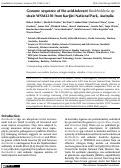 Cover page: Genome sequence of the acid-tolerant Burkholderia sp. strain WSM2230 from Karijini National Park, Australia