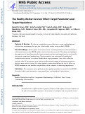 Cover page: The Healthy Worker Survivor Effect: Target Parameters and Target Populations