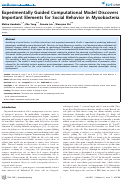 Cover page: Experimentally Guided Computational Model Discovers Important Elements for Social Behavior in Myxobacteria