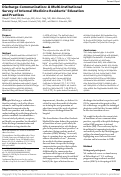 Cover page: Discharge Communication: A Multi-Institutional Survey of Internal Medicine Residents’ Education and Practices