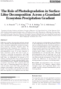 Cover page: The Role of Photodegradation in Surface Litter Decomposition Across a Grassland Ecosystem Precipitation Gradient