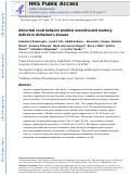 Cover page: Abnormal vocal behavior predicts executive and memory deficits in Alzheimer's disease