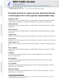 Cover page: Participant Reactions to a Literacy-Focused, Web-Based Informed Consent Approach for a Genomic Implementation Study