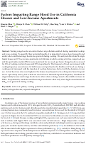 Cover page: Factors Impacting Range Hood Use in California Houses and Low-Income Apartments