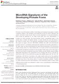 Cover page: MicroRNA Signatures of the Developing Primate Fovea