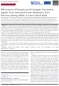 Cover page: Effectiveness of Pneumococcal Conjugate Vaccination Against Virus-Associated Lower Respiratory Tract Infection Among Adults: A Case-Control Study