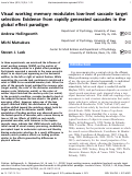 Cover page: Visual working memory modulates low-level saccade target selection: Evidence from rapidly generated saccades in the global effect paradigm