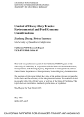 Cover page: Control of Heavy-Duty Trucks: Environmental and Fuel Economy Considerations