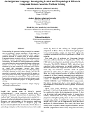 Cover page: An Insight into Language: Investigating Lexical and Morphological Effects in
Compound Remote Associate Problem Solving