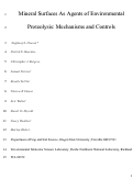Cover page: Mineral Surfaces as Agents of Environmental Proteolysis: Mechanisms and Controls