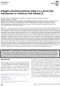 Cover page: Integrin mechanosensing relies on a pivot-clip mechanism to reinforce cell adhesion.