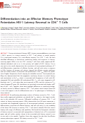 Cover page: Differentiation into an Effector Memory Phenotype Potentiates HIV-1 Latency Reversal in CD4+ T Cells