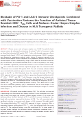 Cover page: Blockade of PD-1 and LAG-3 Immune Checkpoints Combined with Vaccination Restores the Function of Antiviral Tissue-Resident CD8+ TRM Cells and Reduces Ocular Herpes Simplex Infection and Disease in HLA Transgenic Rabbits.