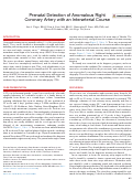 Cover page: Prenatal Detection of Anomalous Right Coronary Artery with an Interarterial Course