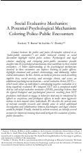 Cover page: Social Evaluative Mechanics: A Potential Psychological Mechanism Coloring Police-Public Encounters