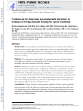 Cover page: Preferences for outcomes associated with decisions to undergo or forgo genetic testing for Lynch syndrome