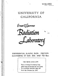 Cover page: DIFFERENTIAL ELASTIC PION - PROTON SCATTERING AT 600, 650, AND 750 MEV