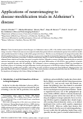 Cover page: Applications of Neuroimaging to Disease-Modification Trials in Alzheimer’s Disease