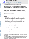 Cover page: Improving outcomes for a 3-week intensive treatment program for posttraumatic stress disorder in survivors of military sexual trauma.