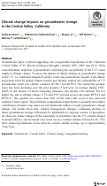 Cover page: Climate change impacts on groundwater storage in the Central Valley, California