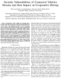 Cover page: Security vulnerabilities of connected vehicle streams and their impact on cooperative driving